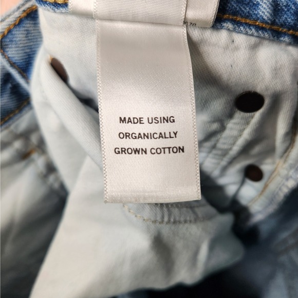 AGOLDE Fen High‎ Rise Relaxed Taper Jeans Size 28 Distressed Denim Button Fly - Picture 10 of 10